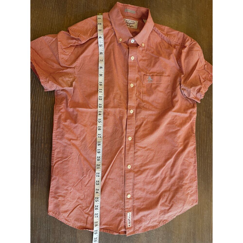 PENGUIN by Munsingwear Orange S/S Heritage Slim Fit Button Down Shirt Top M - Picture 6 of 6